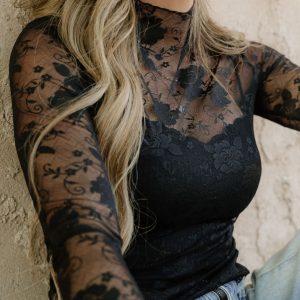 Sheer Floral Lace Blouse