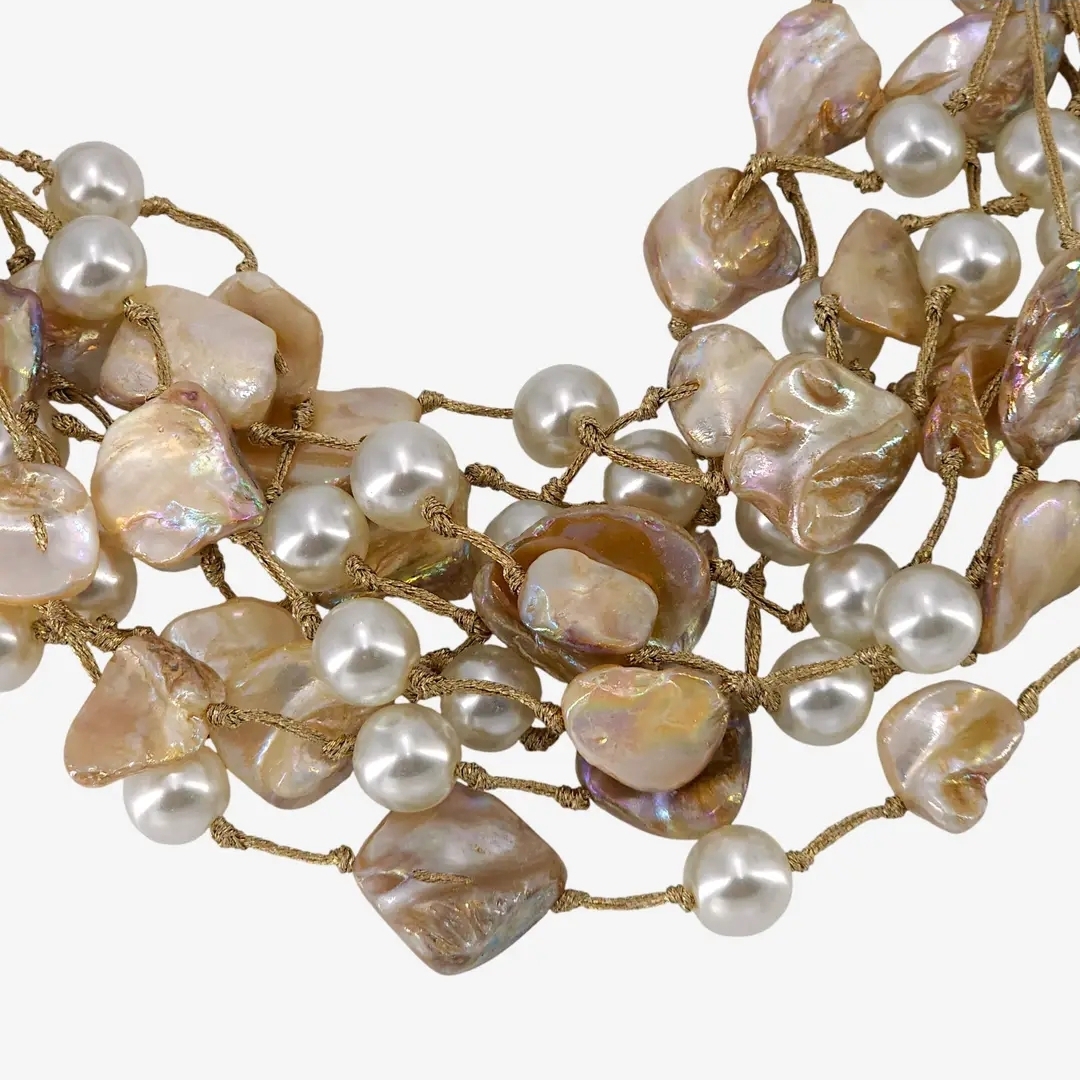 Chunky Shell & Pearl Necklace - Image 2